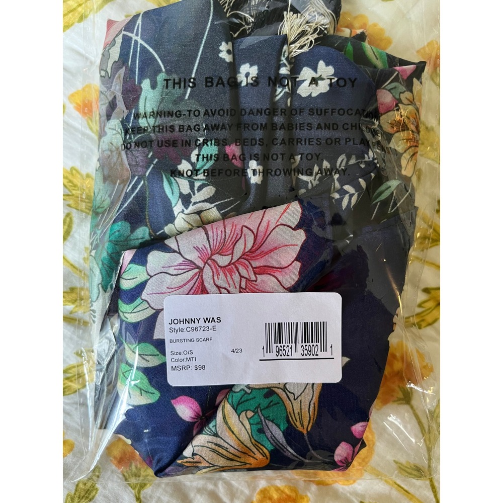 NWT Johnny Was Bursting Floral Silk Scarf - Picture 6 of 8